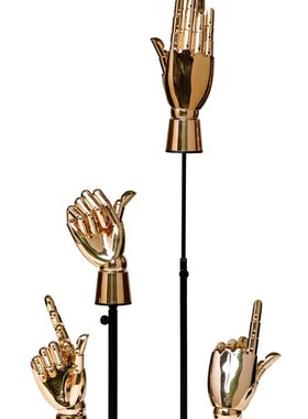 家居软装样板房装饰金色银色手模道具办公室桌面时尚摆件素描假手