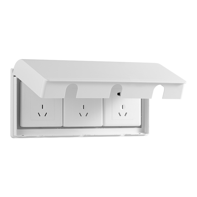 86型三联插座防水盒三位开关防溅盒卫生间粘贴式电源保护盖防水罩