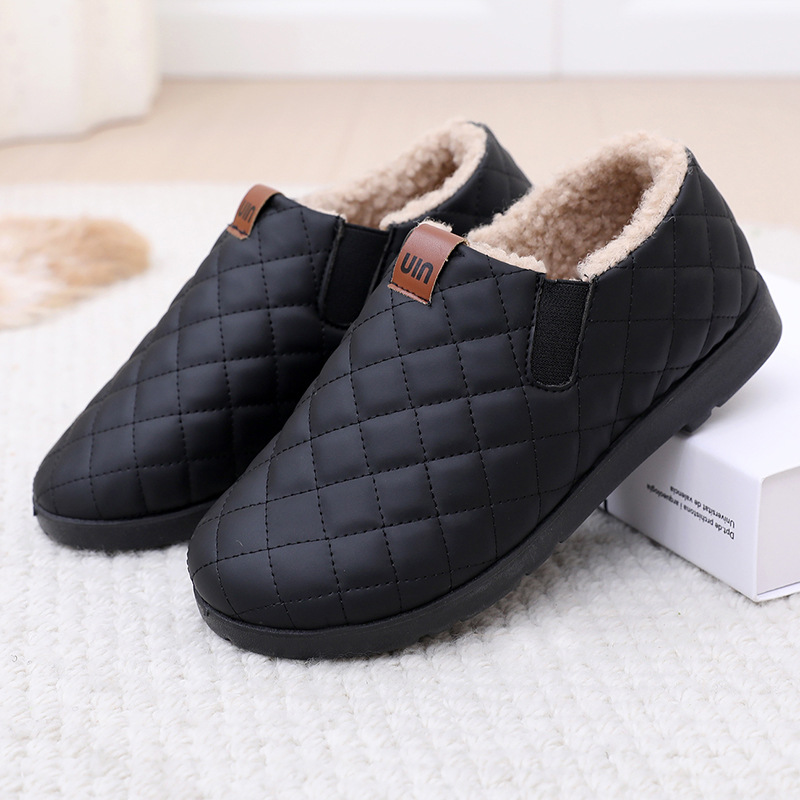 秋冬季老北京防滑棉鞋保暖豆豆鞋妈妈防水懒人鞋加绒保暖舒适棉鞋