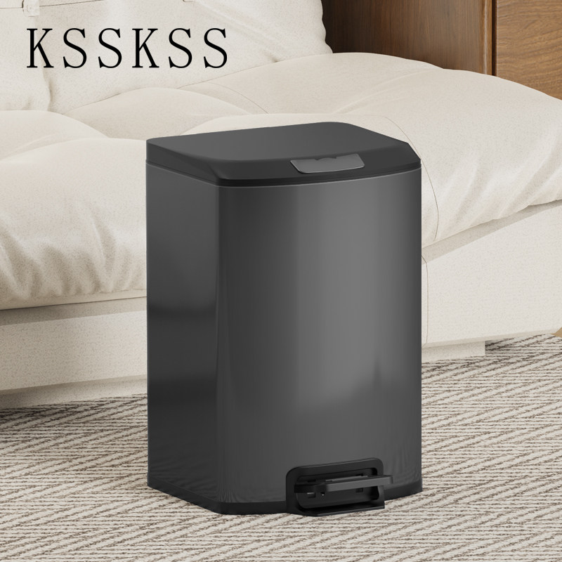 KSS厨房不锈钢垃圾桶家用25新款客厅脚踏式化妆室带盖子大号容量