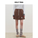 KELLY 复古休闲针织短裙 法式 TINA 百搭大地色小A半身裙女2025新款