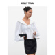 玫瑰庄园花朵上衣女白色小众高级感衬衫 KELLY TINA 减龄小众衬衣