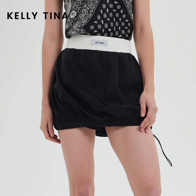 KELLY TINA显瘦小黑裙女短款2025新款夏季性感辣妹黑色半身裙百搭