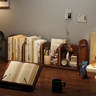 全实木桌面置物架书桌上小书架立架宿舍台面书本收纳空间利用神器