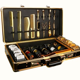 barber发型师美发工具箱油头推剪专用箱理髲师剪刀收纳盒包密码箱