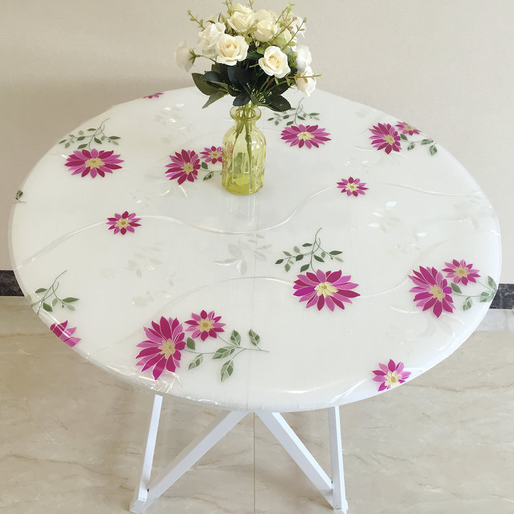 pvc圆桌桌布彩色软玻璃圆形桌垫防水圆形台布防油防烫餐桌茶几垫