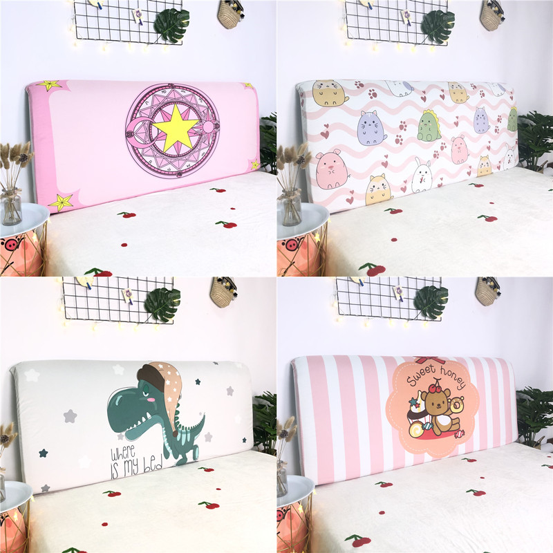 北欧弹力卡通1.5m1.8米床头罩皮床头软包保护套防尘罩木床头靠背