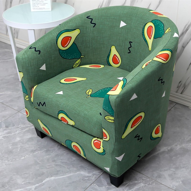 单人沙发套罩全包万能套半圆弧形U懒人网吧小座沙发椅套儿童盖布