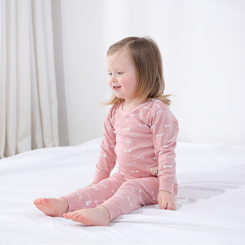 婴儿衣服秋装分体套装纯棉高腰女半岁男宝宝内衣1秋衣2秋裤冬睡衣