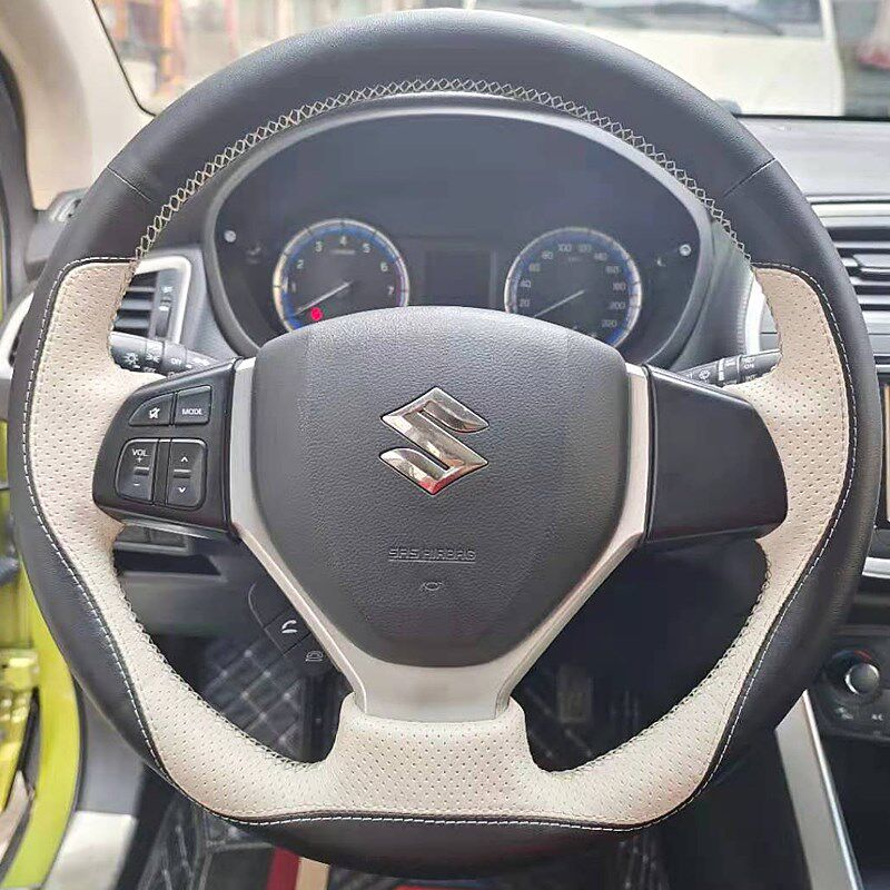 用于铃木雨燕奥拓真维特拉锋驭启悦吉姆尼天语SX4牛方向盘把套皮