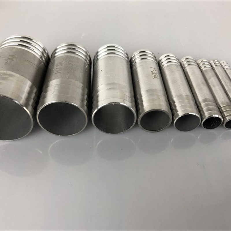 304不锈钢加长双头宝塔接头4分6分水管软管皮管直通接头双插水嘴