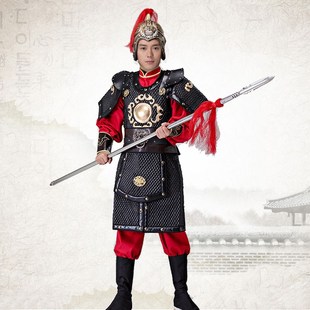 古装 铠甲披风 盔甲男古代将军士兵小兵武将戏服岳飞戚继光演出服装