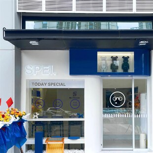 可爱表情在玻璃门上的贴纸高级防撞厨房推拉美容院咖啡奶茶店装饰