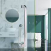 淋浴房浴室玻璃门拉手304不锈钢L型冲凉房平开门推拉门哑黑色把手