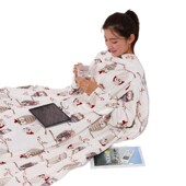 懒人毯子冬季 睡毯多功能珊瑚绒披风 全身披肩午睡毛毯斗篷可穿式