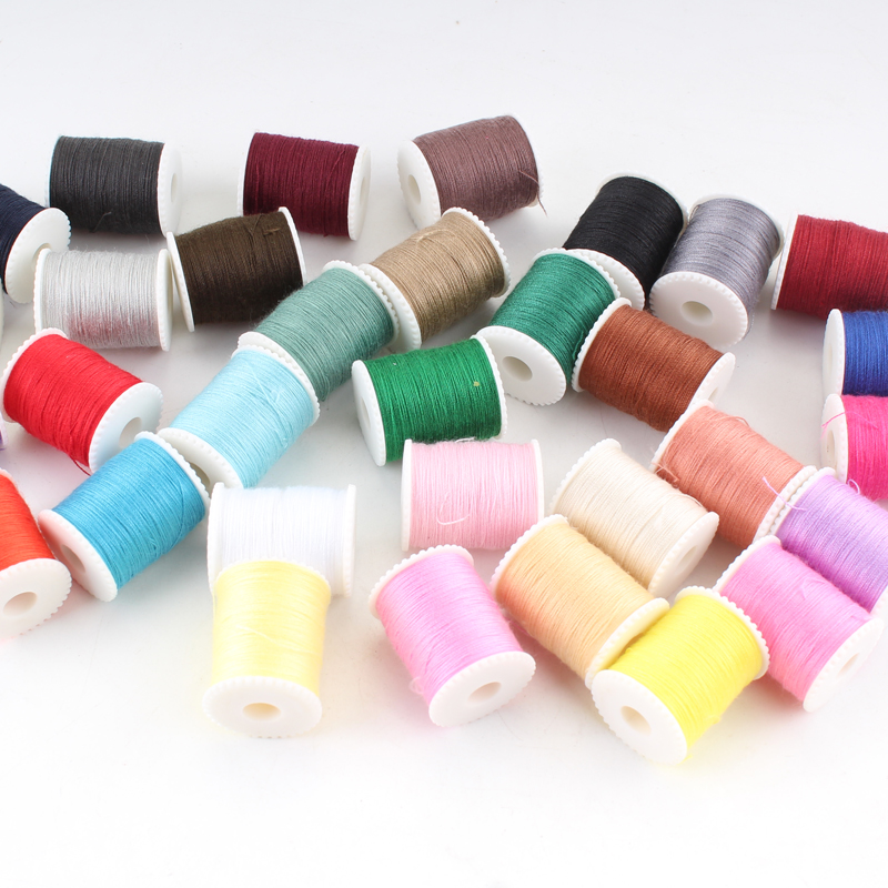 芳华家用缝纫机线金属底线圈面线彩色涤纶老式手工针线盒402黑白