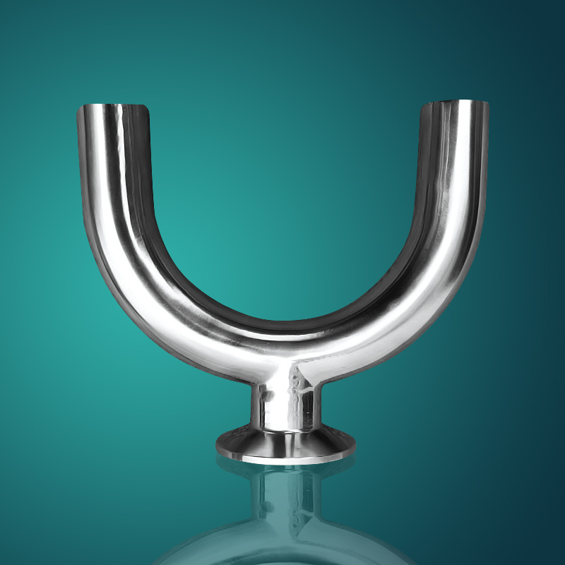 304/316L卫生级不锈钢单快装快接三通U型管180度弯头弯管卡盘接头