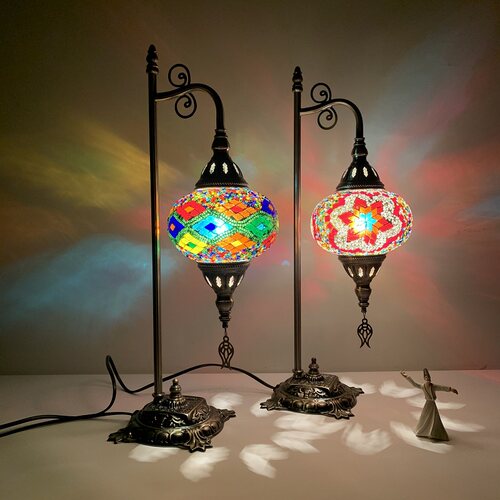 欧式复古卧室客厅酒店民宿酒吧特色咖啡厅手工玻璃土耳其台灯