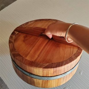 无胶无漆实木锅盖加高加厚拱锅盖老式杉木锅盖圆形木质家用土锅盖