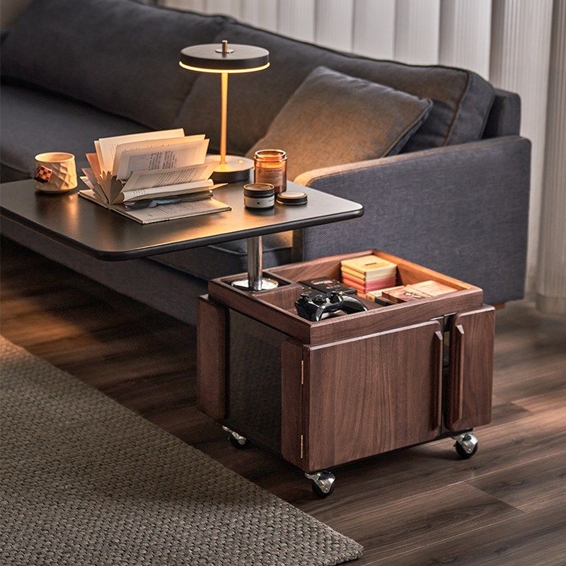 实木升降旋转边几中古茶几家用方桌客厅沙发边柜,住宅家具,移动边几/推车,淘宝优惠券,粉丝福利购,淘宝优惠卷