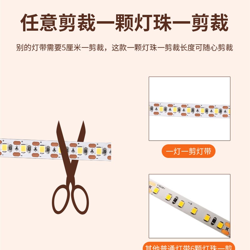 一灯一剪灯带2贴片全光谱9灯条自粘2无频闪酒柜