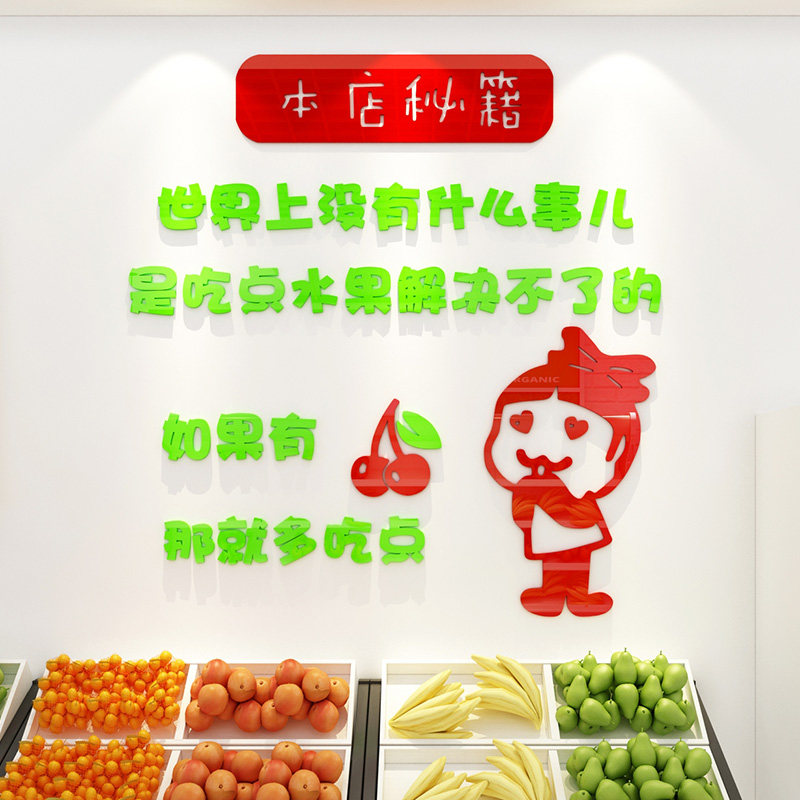饰用品墙报画店铺室内背景墙水果图片饰