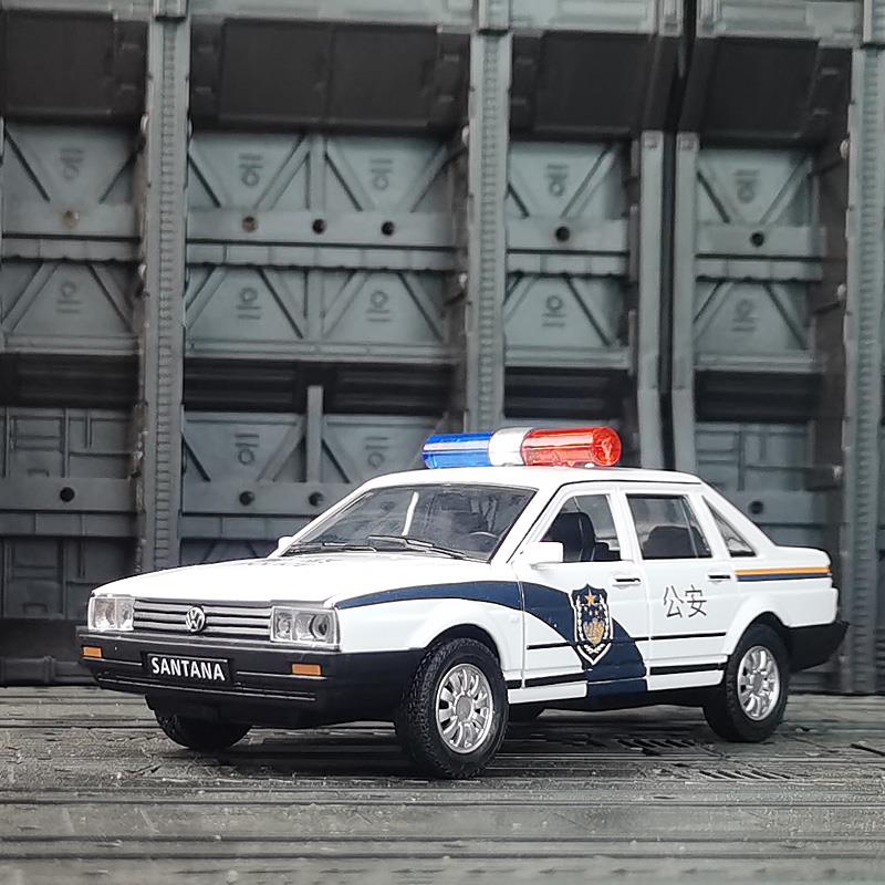 合金制桑塔纳警模型 收藏级警合金模