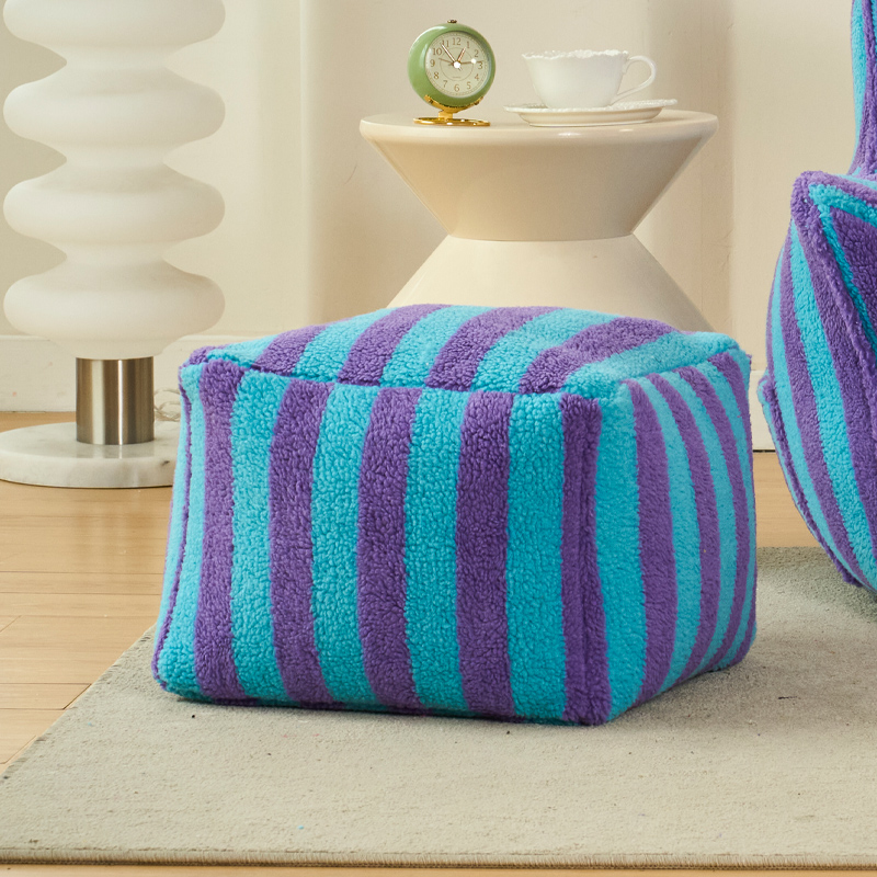 懒人沙发脚踏搁脚凳小方凳儿童沙发泰迪绒爱小茶几凳换鞋凳