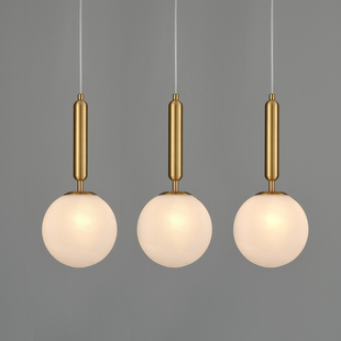 吊线黄铜圆球玻璃吊灯in吧台卧室床头玻璃球吊灯
