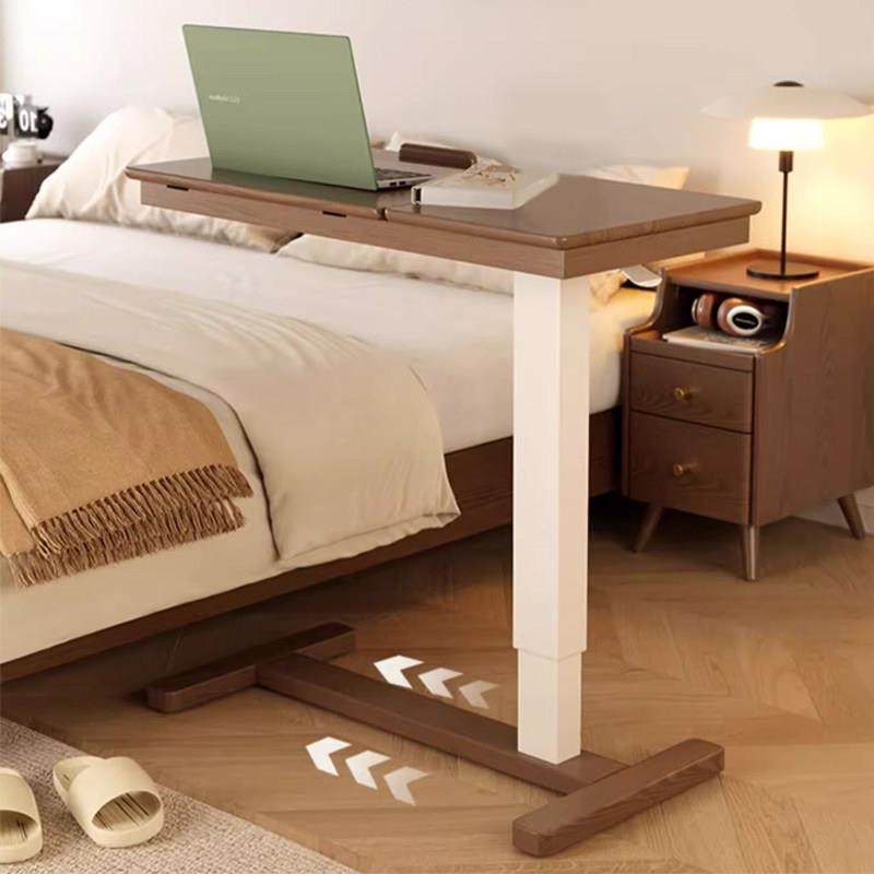 实木床边桌气动升降带万向轮沙发小桌子床边几可调节桌板胡桃木色,住宅家具,床边桌,淘宝优惠券,粉丝福利购,淘宝优惠卷