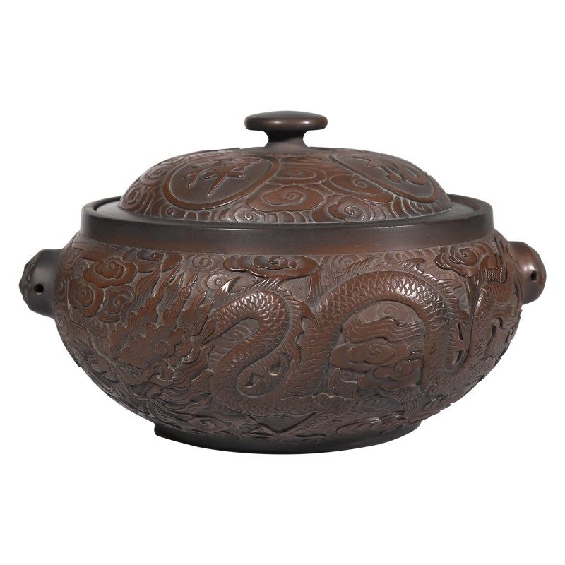 滇匠云南建水汽锅气锅浮雕工艺汽锅鸡汽锅家用龙凤手工佳品