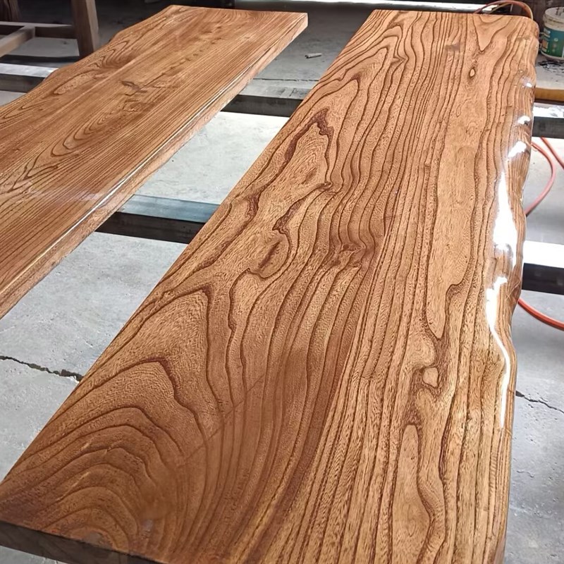 老榆木板实木桌面板板实木片吧台书桌踏步浴室飘窗板定制