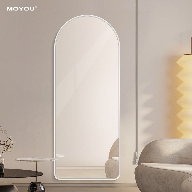 铝合金边框穿衣镜卧室挂墙式试衣镜贴墙家用全身镜立体落地镜子