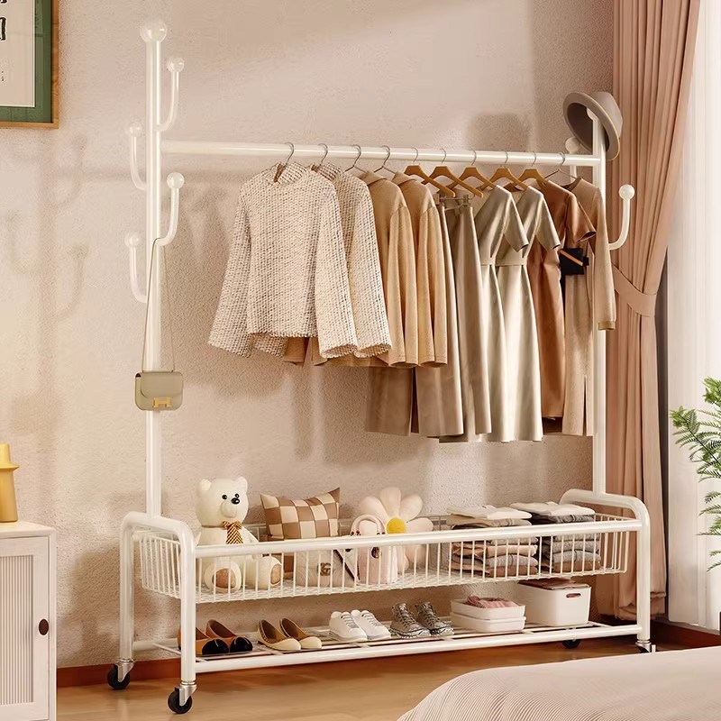 德国衣帽架家用凉衣架落地卧w室可移动阳台挂衣收纳架子室内晾衣