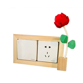 氛围感实木关装 饰盖板 饰墙创意插座边框治愈系遮丑墙装