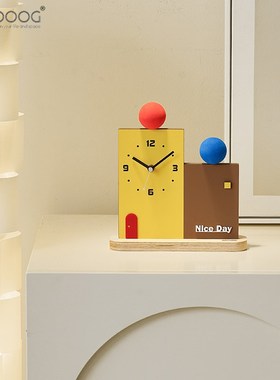 现代创意办公桌面时钟卧室房间家居客厅座钟装饰礼品