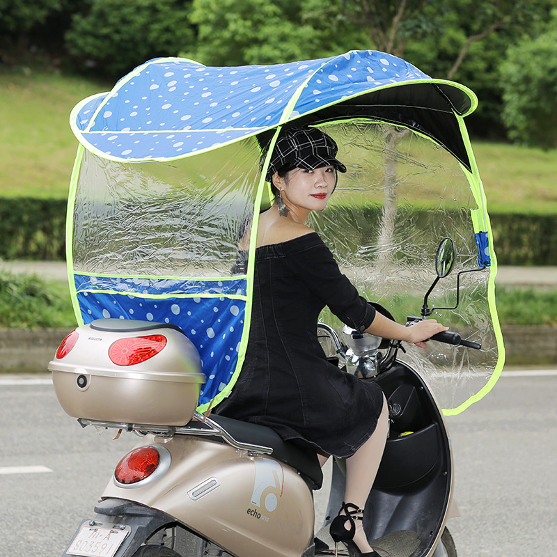 遮阳二轮踏板车摩托车雨棚挡风伞女装电动车防晒挡雨电动雨棚车