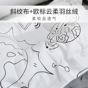 爱予宝贝幼儿园宝宝枕头云柔长方印花婴儿枕柔软可洗无荧光多花色