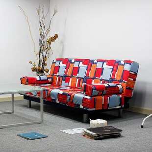 特价 可拆洗户型现代双人布艺折叠两用客厅办公沙发床1.8米长 整装