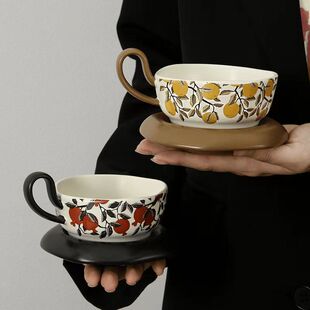 高级杯具下午茶杯子陶瓷杯碟喝水情侣礼物 精致复古咖啡杯礼盒套装