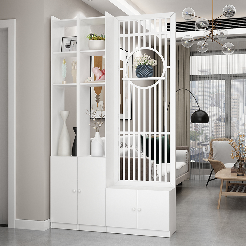 新中式屏风客厅隔断装饰现代简约小户型实木进门入户玄关柜鞋柜