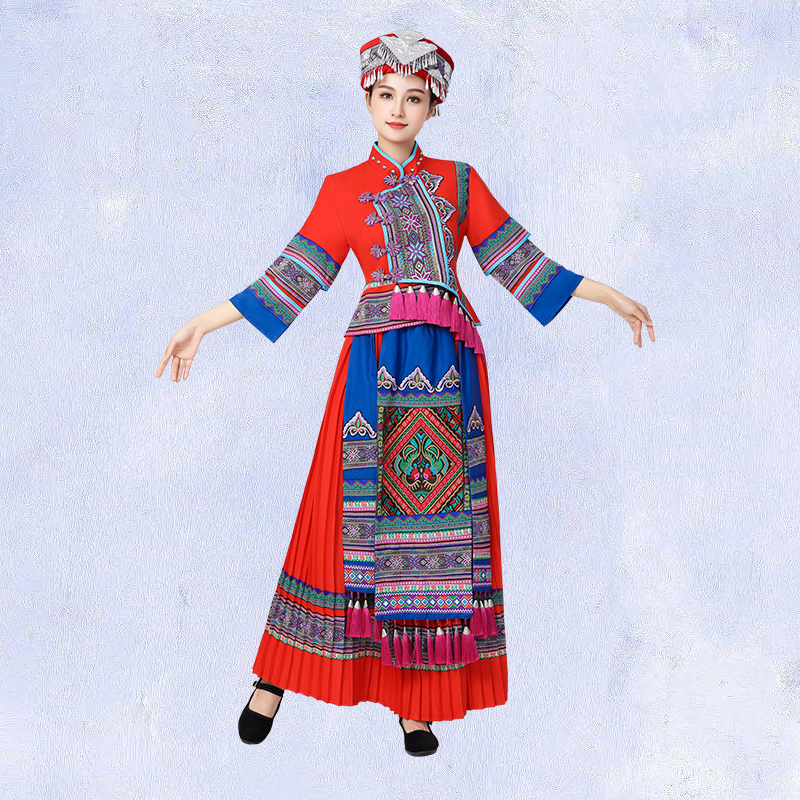 广西壮族成人女款传统服饰少数民族舞蹈服苗族瑶族土家族表演服饰