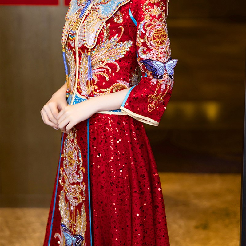 秀禾服婚服新娘2024新款中式嫁衣龙凤褂奢华出阁服夏季薄款秀和服