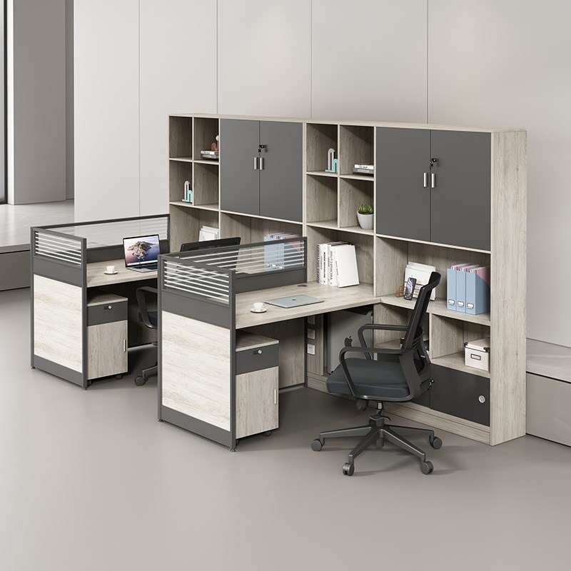 财务桌屏风隔断电脑桌简约现代2人4人位办公桌椅组合工位桌职员桌