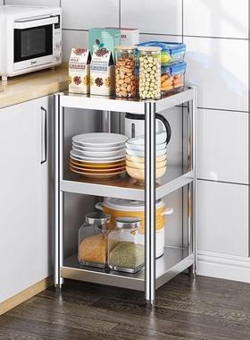 4正方形储物架不锈钢微波炉多层30夹缝置物架定制落地收纳架厨房1