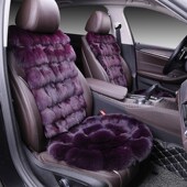 冬季 圆形狐狸毛无靠背汽车坐垫狐狸头座垫三件羊毛单片圆垫方垫