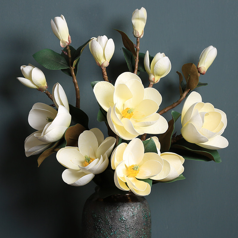 玉兰仿真假客厅摆设茶几装饰玄关艺餐桌绢干束,家居饰品,仿真花/假花,淘宝优惠券,粉丝福利购,淘宝优惠卷