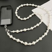 手壳链挂绳垫片挂链串珠手绳挂饰珍珠链条背带斜挎背挂脖