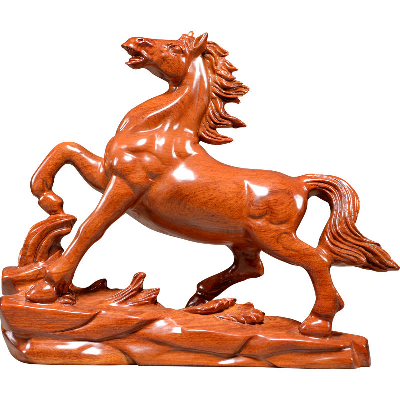 梨木雕马实木战马客厅办公室桌面装饰生肖马工艺品马到成功,家居饰品,木雕,淘宝优惠券,粉丝福利购,淘宝优惠卷