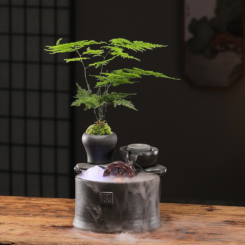 新循环水生财创意水晶球招财鱼缸小型乔迁送礼品